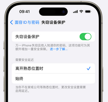新余苹果手机维修分享iOS17'失窃设备保护'功能是什么？ 